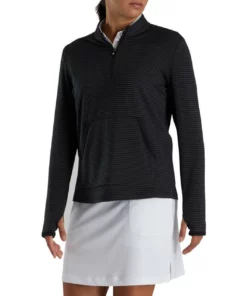 Footjoy Women' Mid-Layer Tonal Stripe Half-Zip -Golf Sales Store footjoy womens half zip tonal stripe mid layer black 02 75082.1676576889