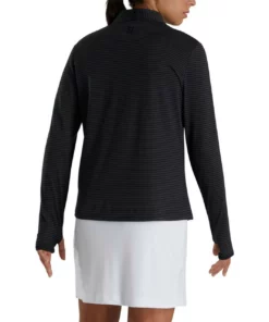 Footjoy Women' Mid-Layer Tonal Stripe Half-Zip -Golf Sales Store footjoy womens half zip tonal stripe mid layer black 03 82596.1676594202