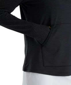 Footjoy Women' Mid-Layer Tonal Stripe Half-Zip -Golf Sales Store footjoy womens half zip tonal stripe mid layer black 04 12352.1676595411