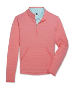 Footjoy Women' Mid-Layer Tonal Stripe Half-Zip -Golf Sales Store footjoy womens half zip tonal stripe mid layer bright coral 01 21569.1676593599