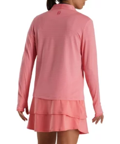 Footjoy Women' Mid-Layer Tonal Stripe Half-Zip -Golf Sales Store footjoy womens half zip tonal stripe mid layer bright coral 03 18784.1676588311