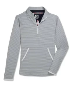 Footjoy Women' Mid-Layer Tonal Stripe Half-Zip -Golf Sales Store footjoy womens half zip tonal stripe mid layer grey 01 60854.1676589848