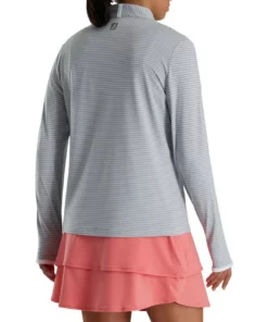 Footjoy Women' Mid-Layer Tonal Stripe Half-Zip -Golf Sales Store footjoy womens half zip tonal stripe mid layer grey 03 19299.1676593494