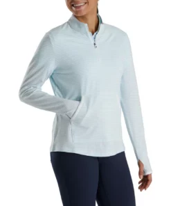 Footjoy Women' Mid-Layer Tonal Stripe Half-Zip -Golf Sales Store footjoy womens half zip tonal stripe mid layer sky 02 82806.1676589244