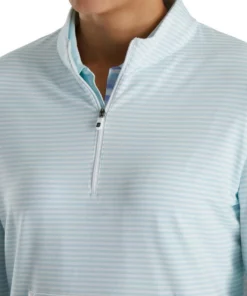 Footjoy Women' Mid-Layer Tonal Stripe Half-Zip -Golf Sales Store footjoy womens half zip tonal stripe mid layer sky 04 47294.1676583533