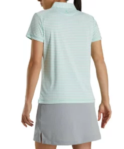 Footjoy Women' Polo Heather Stripe -Golf Sales Store footjoy womens heather stripe polo aquamarine 03 33072.1631901194