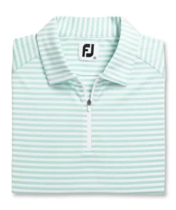 Footjoy Women' Polo Heather Stripe -Golf Sales Store footjoy womens heather stripe polo aquamarine 05 94232.1631901194