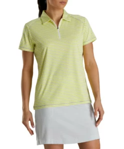 Footjoy Women' Polo Heather Stripe -Golf Sales Store footjoy womens heather stripe polo citrus 02 27872.1631901194
