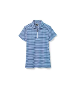 Footjoy Women' Polo Heather Stripe -Golf Sales Store footjoy womens heather stripe polo cobalt 01 39771.1631901194