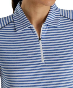 Footjoy Women' Polo Heather Stripe -Golf Sales Store footjoy womens heather stripe polo cobalt 04 21695.1631901195