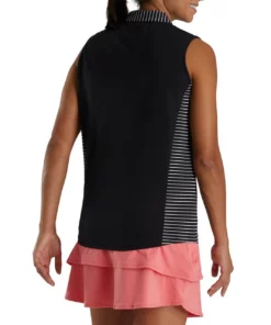 Footjoy Women' Polo Open Placket Sleeveles -Golf Sales Store footjoy womens open placket sleeveless polo black 03 44943.1673285373