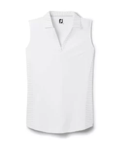 Footjoy Women' Polo Open Placket Sleeveles -Golf Sales Store footjoy womens open placket sleeveless polo white 01 58183.1673285373