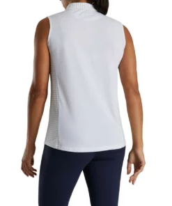 Footjoy Women' Polo Open Placket Sleeveles -Golf Sales Store footjoy womens open placket sleeveless polo white 03 92749.1673285373