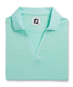 Footjoy Women' Placket Open Polo Space Dye -Golf Sales Store footjoy womens open placket space dye polo aquamarine white 05 65345.1631902166