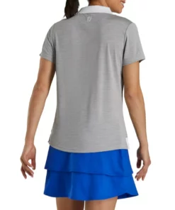 Footjoy Women' Placket Open Polo Space Dye -Golf Sales Store footjoy womens open placket space dye polo grey white 03 47135.1631902166