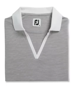 Footjoy Women' Placket Open Polo Space Dye -Golf Sales Store footjoy womens open placket space dye polo grey white 05 84053.1631902166