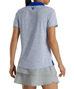 Footjoy Women' Placket Open Polo Space Dye -Golf Sales Store footjoy womens open placket space dye polo white cobalt 03 61777.1631902166