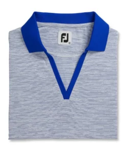 Footjoy Women' Placket Open Polo Space Dye -Golf Sales Store footjoy womens open placket space dye polo white cobalt 05 38174.1631902167