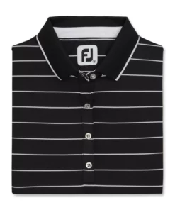 Footjoy Women' Pique Polo Pinstripe Half Sleeve -Golf Sales Store footjoy womens pique pinstripe half sleeve polo black 04 60243.1673901756