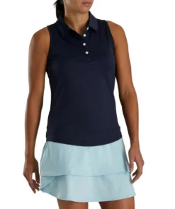 Footjoy Women' Polo Sleeveles Ribbed 20 Footjoy Women' Polo Sleeveles Ribbed -Golf Sales Store footjoy womens ribbed sleeveless polo navy 02 23422.1676582843