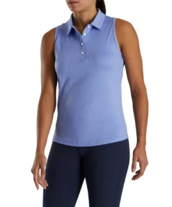 Footjoy Women' Polo Sleeveles Ribbed 28 Footjoy Women' Polo Sleeveles Ribbed -Golf Sales Store footjoy womens ribbed sleeveless polo violet 02 33470.1676584249