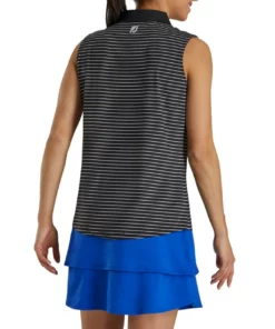 Footjoy Women' Polo Sleeveles Pinstripe -Golf Sales Store footjoy womens sleeveless pinstripe polo black 03 72982.1633122943
