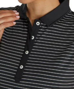 Footjoy Women' Polo Sleeveles Pinstripe -Golf Sales Store footjoy womens sleeveless pinstripe polo black 04 66089.1633122943