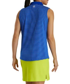 Footjoy Women' Polo Sleeveles Pinstripe -Golf Sales Store footjoy womens sleeveless pinstripe polo cobalt 03 56851.1633122943
