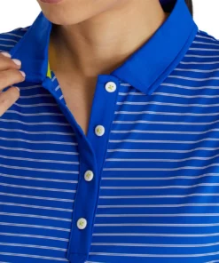 Footjoy Women' Polo Sleeveles Pinstripe -Golf Sales Store footjoy womens sleeveless pinstripe polo cobalt 04 34541.1633122943