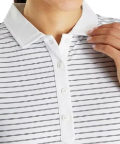 Footjoy Women' Polo Sleeveles Pinstripe -Golf Sales Store footjoy womens sleeveless pinstripe polo white 04 81245.1633122943