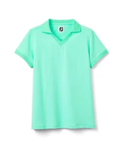 Footjoy Women' Lisle Polo Stretch End On End Open Collar -Golf Sales Store footjoy womens stretch lisle end on end open collar polo spearmint 01 36663.1633379496