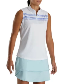 Footjoy Women' Watercolor Block Sleeveles Polo -Golf Sales Store footjoy womens watercolor block sleeveless polo white violet 02 63811.1676586341