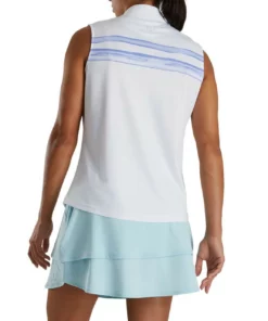 Footjoy Women' Watercolor Block Sleeveles Polo -Golf Sales Store footjoy womens watercolor block sleeveless polo white violet 03 58852.1676591746