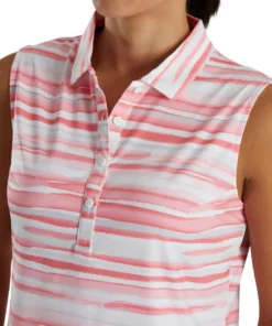 Footjoy Women' Watercolor Sleeveles Polo 12 Footjoy Women' Watercolor Sleeveles Polo -Golf Sales Store footjoy womens watercolor sleeveless polo bright coral 03 23015.1673899979