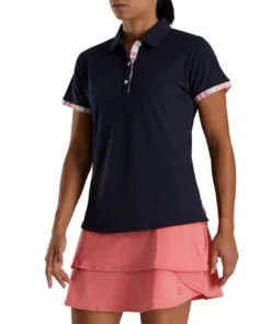 Footjoy Trim Polo Women' Watercolor -Golf Sales Store footjoy womens watercolor trim polo navy 02 95127.1676587412
