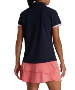 Footjoy Trim Polo Women' Watercolor -Golf Sales Store footjoy womens watercolor trim polo navy 03 01424.1676594030