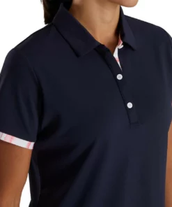 Footjoy Trim Polo Women' Watercolor -Golf Sales Store footjoy womens watercolor trim polo navy 04 63599.1676584497