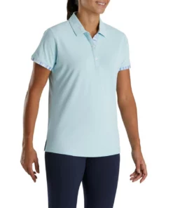 Footjoy Trim Polo Women' Watercolor -Golf Sales Store footjoy womens watercolor trim polo sky 02 08760.1676588548