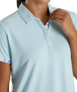 Footjoy Trim Polo Women' Watercolor -Golf Sales Store footjoy womens watercolor trim polo sky 04 89601.1676588358