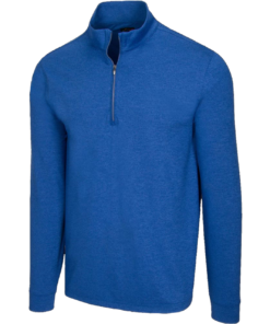 Greg Norman Mock Heathered 1/4 Zip -Golf Sales Store greg norman heathered 1 4 zip mock indigo heather 01 64047.1632775037