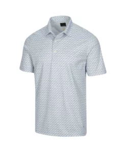 Greg Norman Ml75 Microlux Polo Iron Print -Golf Sales Store greg norman ml75 microlux iron print polo shark grey 01 79575.1644349993