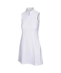 Greg Norman Women' Dres Sleeveles Flare Zip -Golf Sales Store greg norman womens flare sleeveless zip dress white 01 77373.1644419993
