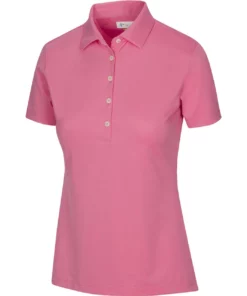 Greg Norman Women's Freedom Micro Pique Short Sleeve Polo -Golf Sales Store greg norman womens freedom micro pique short sleeve polo coral guava 01 03959.1659043413