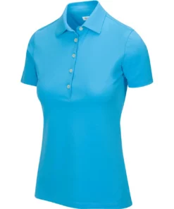 Greg Norman Women's Freedom Micro Pique Short Sleeve Polo -Golf Sales Store greg norman womens freedom micro pique short sleeve polo riviera blue 01 81686.1659043413