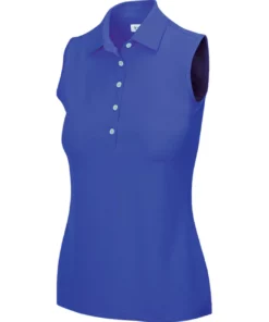 Greg Norman Women' Polo Micro Pique Freedom Sleeveles -Golf Sales Store greg norman womens freedom micro pique sleeveless polo maritime 01 95154.1659043420