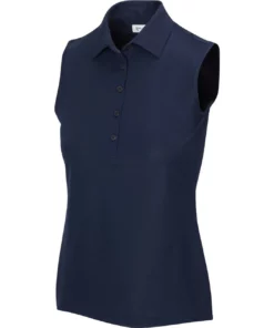 Greg Norman Women' Polo Micro Pique Freedom Sleeveles -Golf Sales Store greg norman womens freedom micro pique sleeveless polo navy 01 21851.1659043420