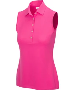 Greg Norman Women' Polo Micro Pique Freedom Sleeveles -Golf Sales Store greg norman womens freedom micro pique sleeveless polo paradise 01 69920.1659043420