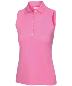 Greg Norman Women' Polo Micro Pique Freedom Sleeveles -Golf Sales Store greg norman womens freedom micro pique sleeveless polo primrose 01 21996.1659043420