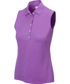 Greg Norman Women' Polo Micro Pique Freedom Sleeveles -Golf Sales Store greg norman womens freedom micro pique sleeveless polo sugar plum 01 26167.1659043420