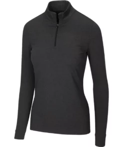 Greg Norman Women' Heather 1/4 Zip Peached -Golf Sales Store greg norman womens peached heather 1 4 zip black heather 01 62800.1633111170